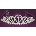 Elegante prata banhado Crystal Tiara Rhinestone Headwear cabelo acessórios